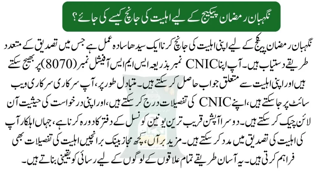 How to Check Eligibility for the Nigehban Ramzan Package (1)
